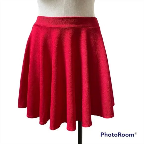 Bright Red Skater Mini Skirt Sz XL - Picture 2 of 2